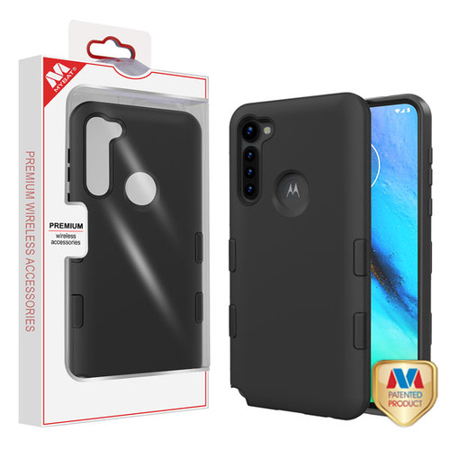 MyBat TUFF Subs Hybrid Case for Motorola Moto G Stylus - Rubberized Black / Black